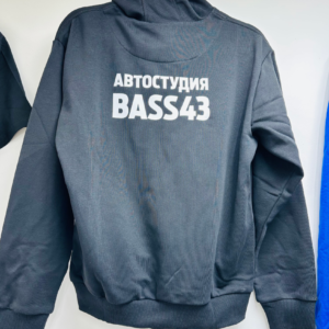 Кофта с капюшоном BASS43 (M-48) Черная (Принт)