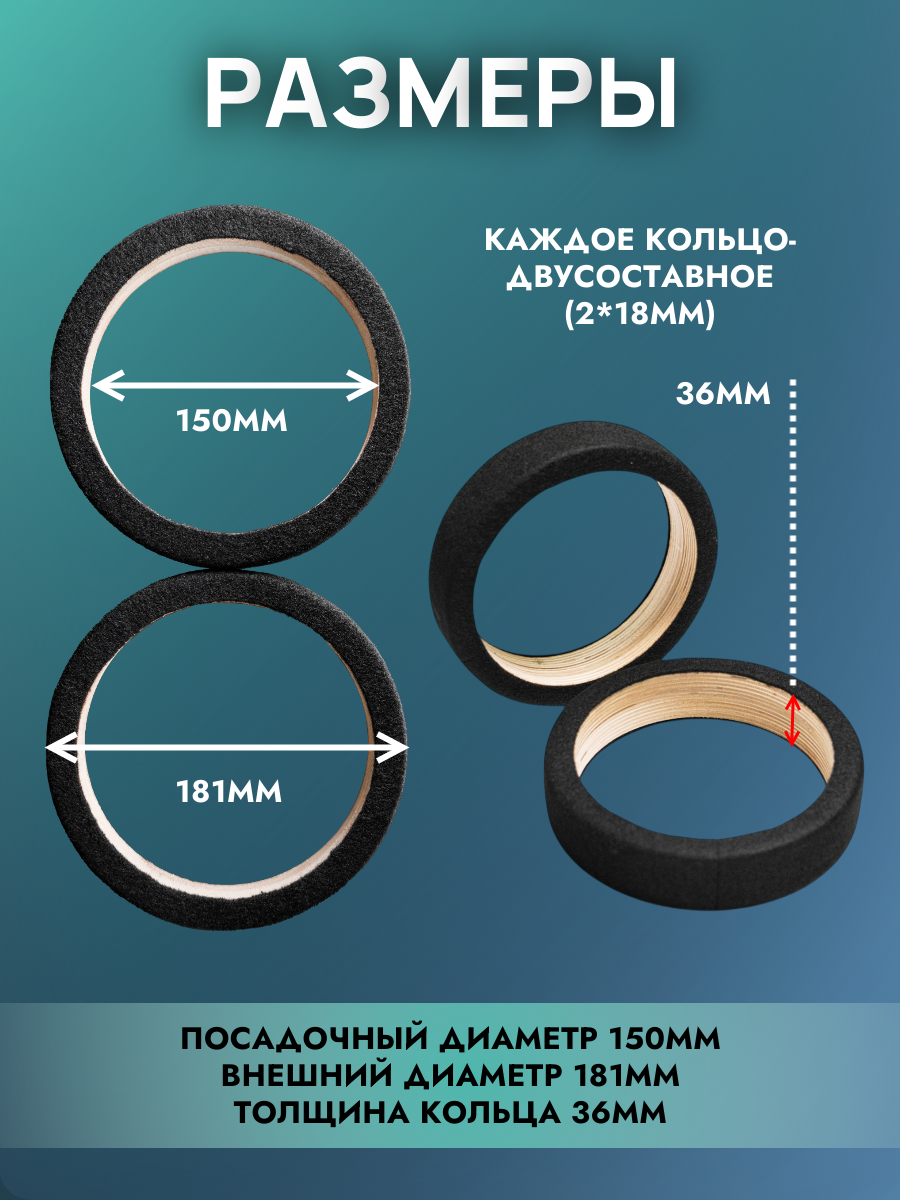 Кольца проставочные 16см двойные в карпете