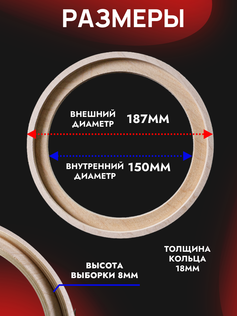 Кольца проставочные 16,5см с выборкой (150)