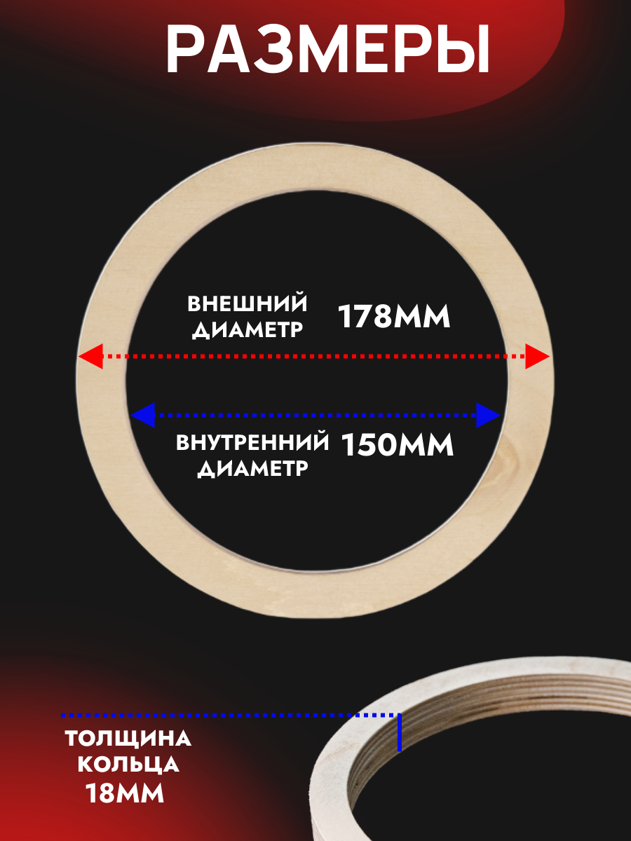 Кольца проставочные универсальные 16,5см (150мм)